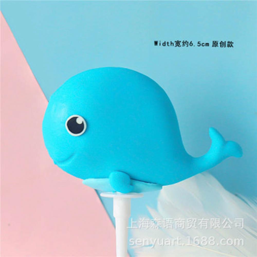 Décoration de gâteau de cuisson en argile douce, océan, hippocampe, crabe, baleine, décoration de gâteau, Dessert, sirène pour premier anniversaire, réception pour bébé fille