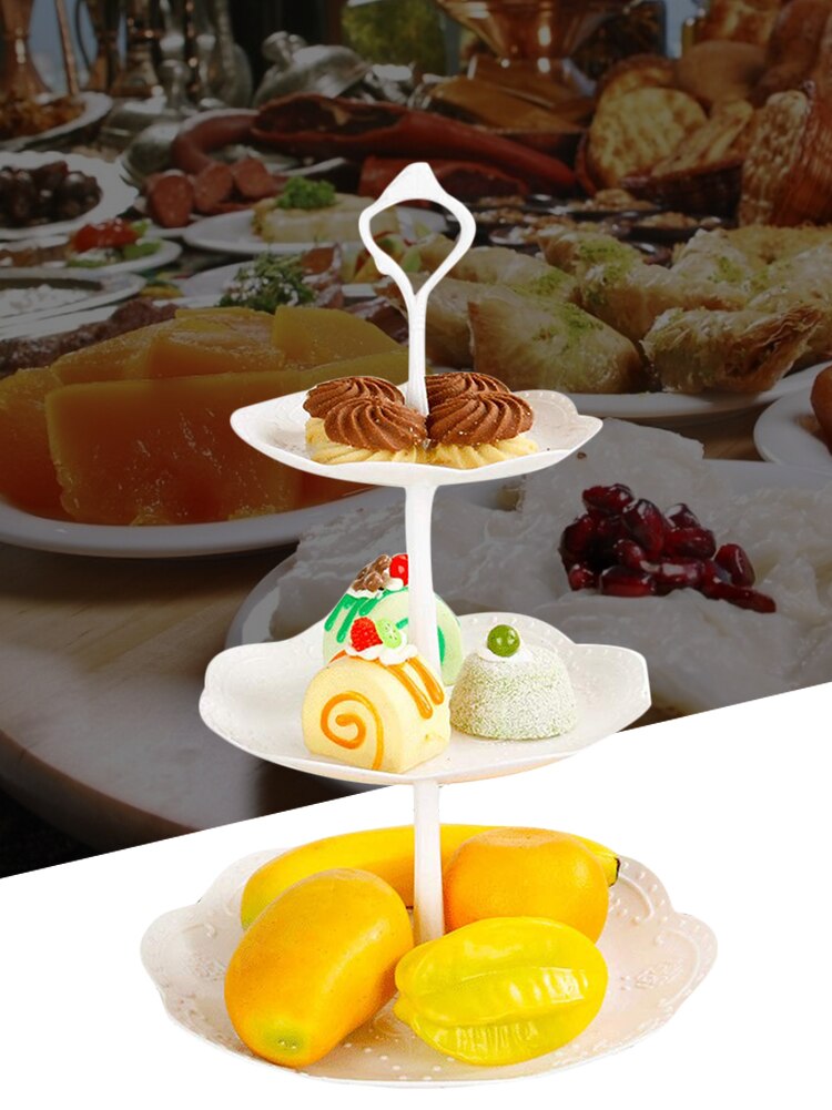 Drielaags fruitbord, meerlaagse taartstandaard, taartrek voor bruiloft, verloving, verjaardagsfeest