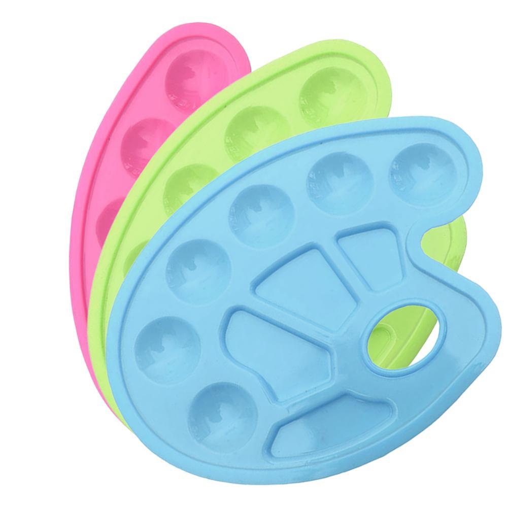 Duim Gat Kleurenpalet Voor Schilderen Art Verf Plastic Lade Tekening Palet Watercolo Kleur Voor Olie C3E5