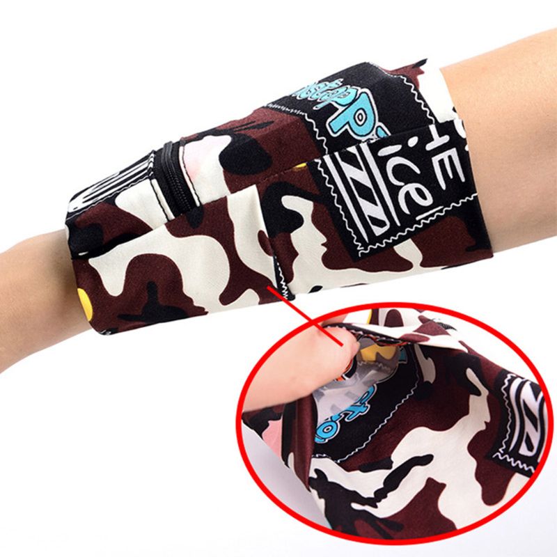 Unisex utomhussporter 2 fickor handledsplånbok mobiltelefonhållare multifunktions resor löpning ankelpåse svettband armbandsfodral
