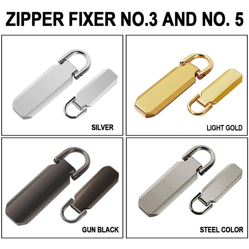 16 Pieces Zipper Pull Luggage Heavy Duty Zipper Tab Pull Replacement Zipper Fixer for Clothes, Suitcase, Luggage, Backpack, DIY