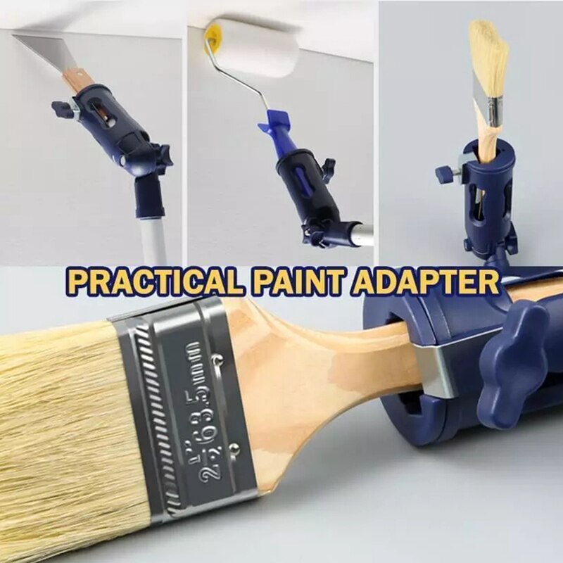 Flexible Paint Brush Extender Multi-Angle Portable Paint Roller Extension Clamping Tool for Threaded and Locking Poles