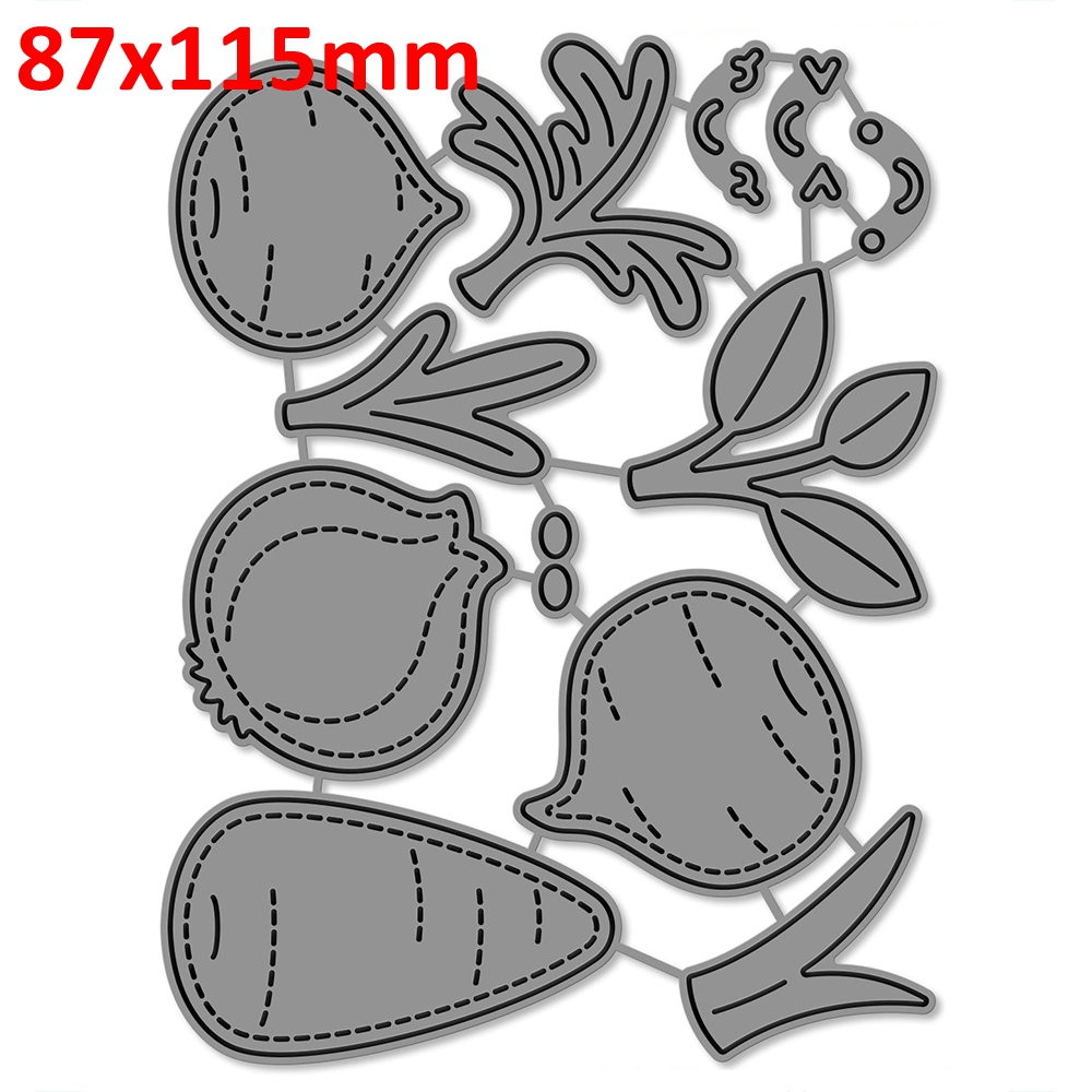 Solsikke gulerødder vandkande grøntsager hus regnbue cirkel metal skæremaller scrapbooking stencil gør-det-selv håndværk kortfremstilling  l01: Rosenrød