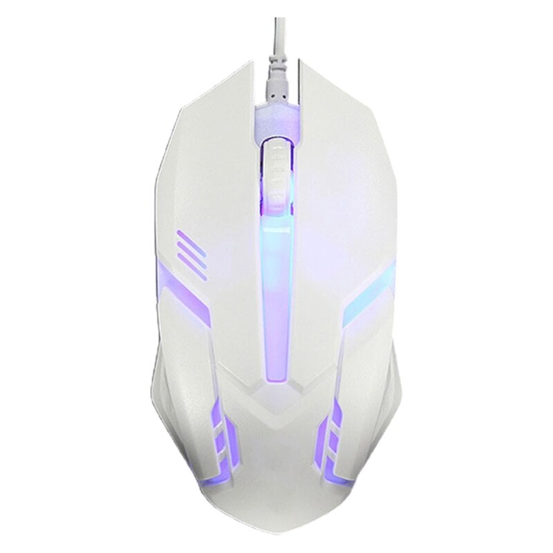 Ergonomic Wired Gaming Mouse Button LED 2000 DPI USB Computer Mouse With Backlight For PC Laptop Gamer Mice S1 Silent Mause: White