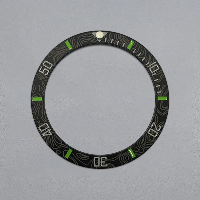 38mmx30.6mm Carbon Fiber Curved Ceramic Bezel Insert Fits SKX007 SKX009 SUB Watch Case NH35 NH36 Movement Watch Cases Ring Parts: GOLD