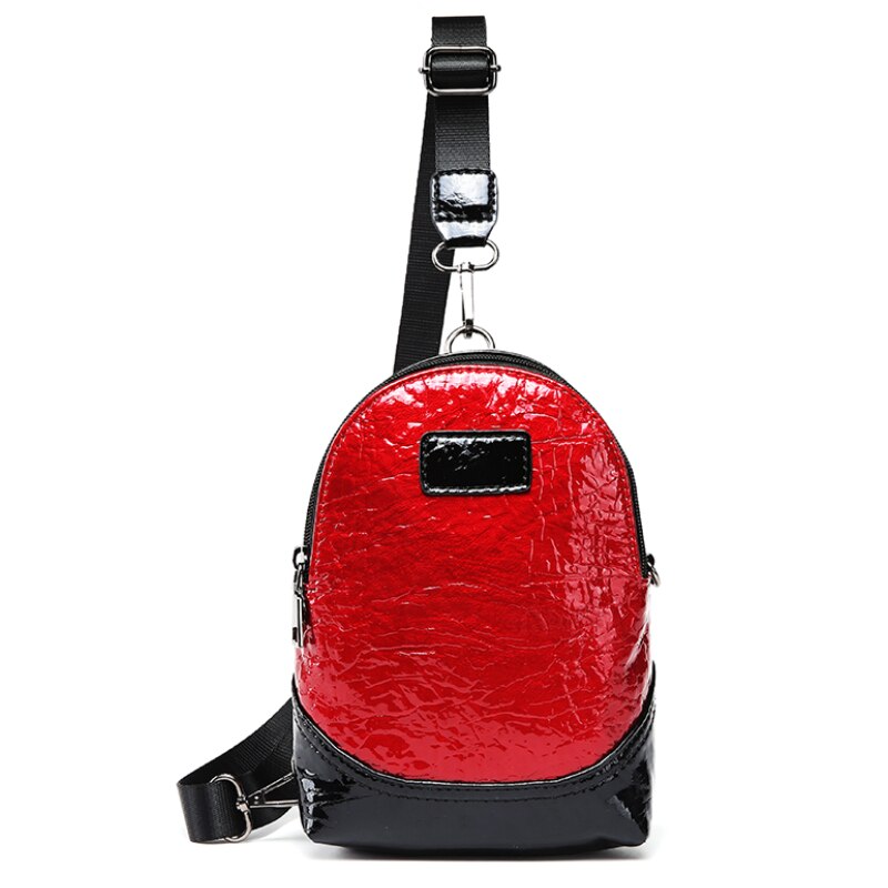 Personality multi-function bright skin chest package: Red