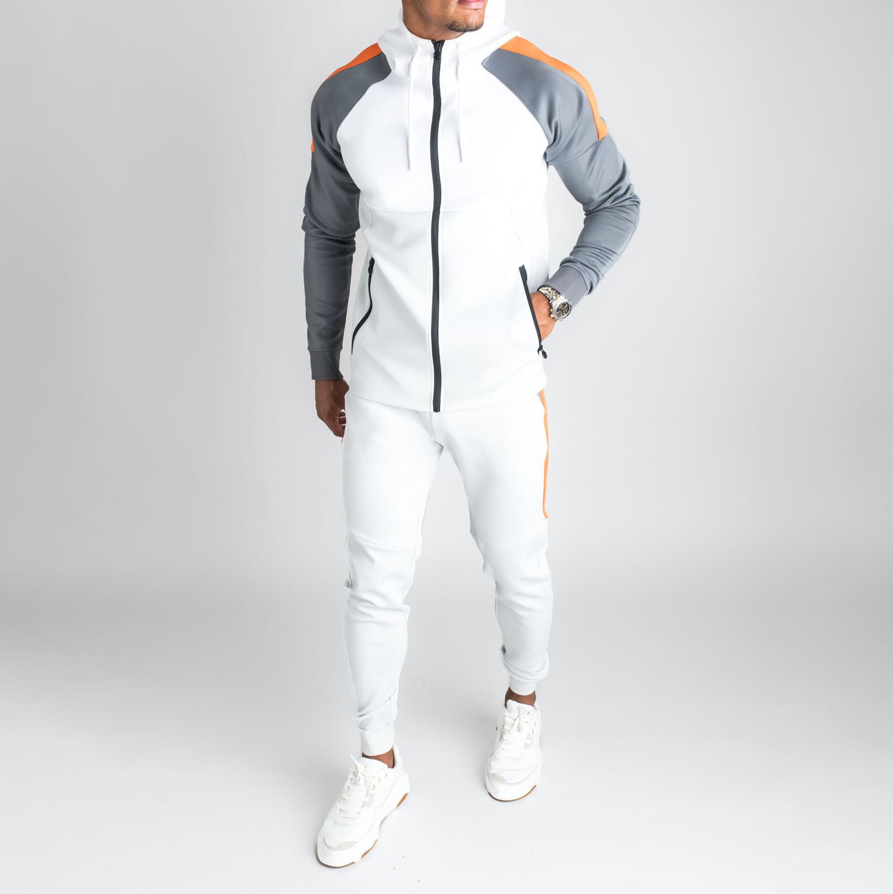 Chándal de 2 piezas para hombre, ropa deportiva para correr, chándal de manga larga para otoño,: XXL