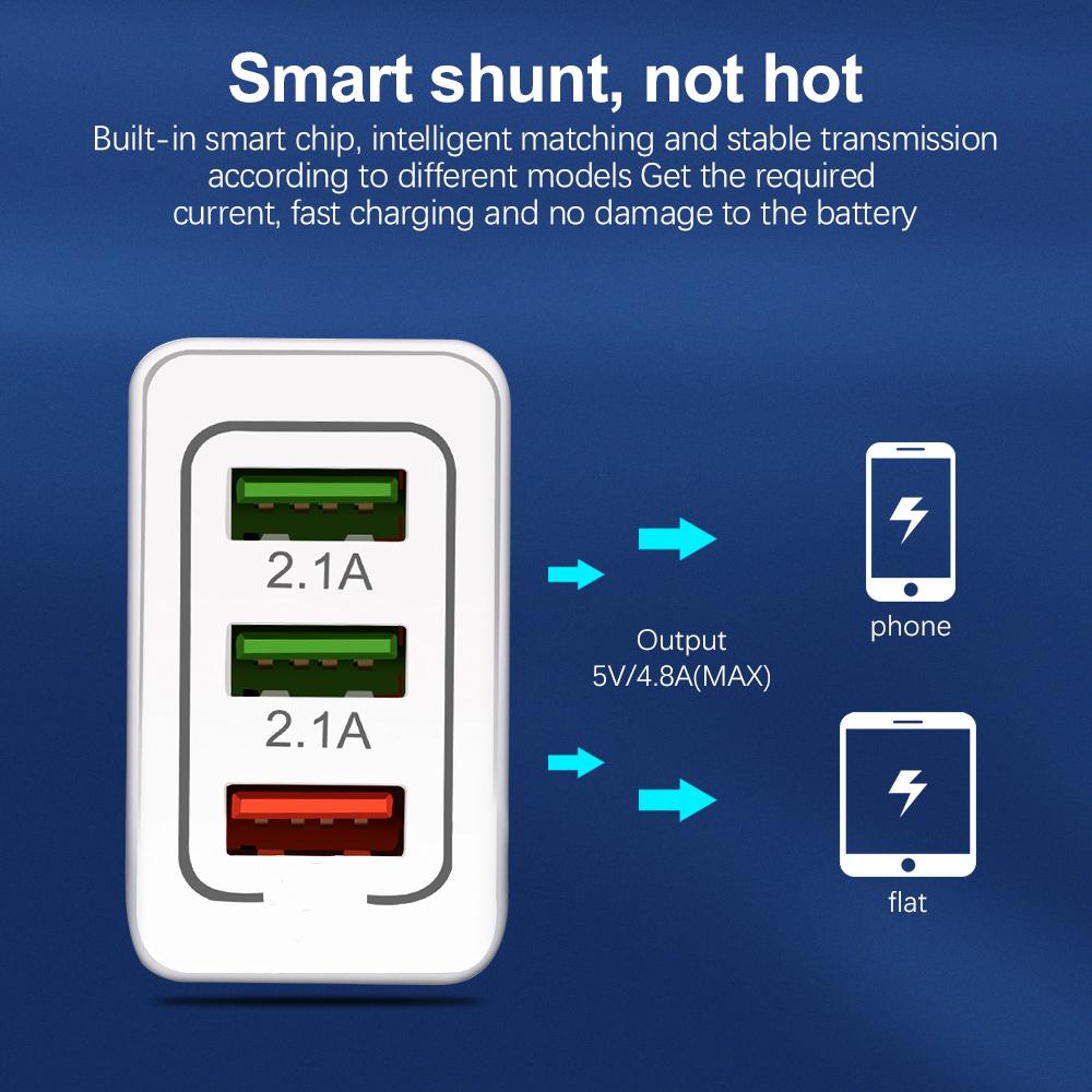 Felsen Schnell Ladung QC 3,0 Clever Schnelle 3 USB Zauberstab Ladegerät Für Xiaomi Samsung Huawei schnell aufladen Ladung Adapter Handy, Mobiltelefon telefon