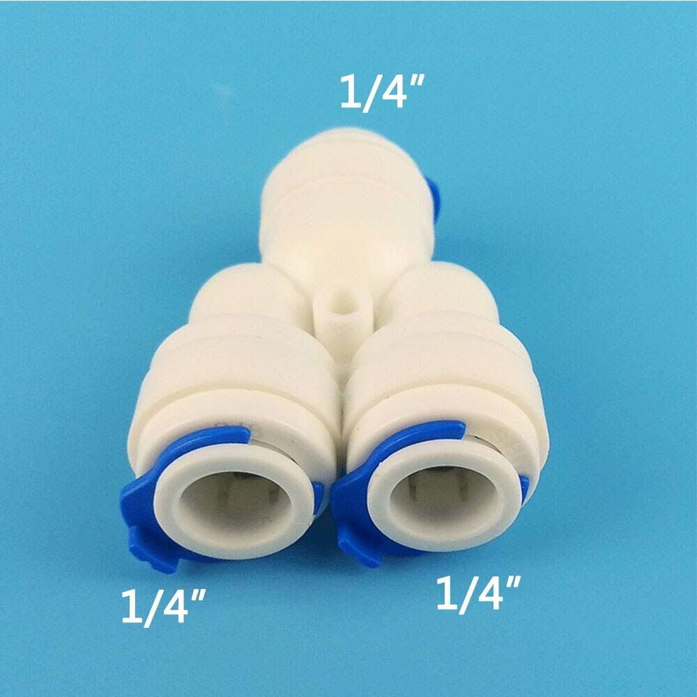 Tubo de 3 vías Y tipo OD de 1/4 ", conexión rápida, sistema de ósmosis inversa por presión de agua para conector, accesorio de tubo de agua 1 unidad,