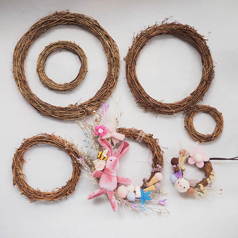 1pc Weihnachten Dekoration 10-30cm Weihnachten Party Hochzeit Kränze Dekoration Girlande Material Rattan Kranz Bauernhaus