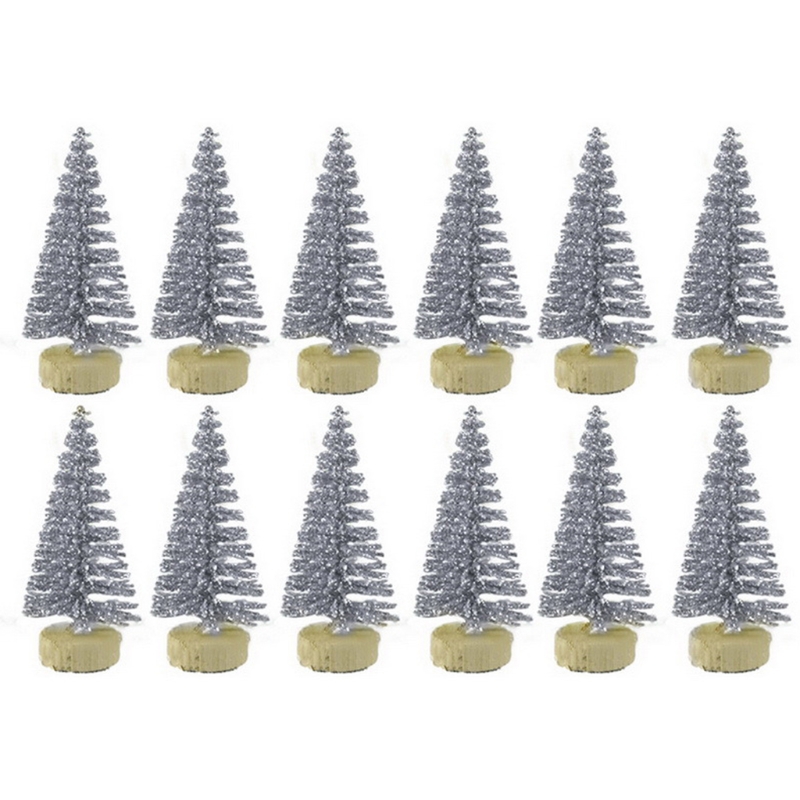 Xxfa 12 Stuks Mini Kerstboom Grenen Bomen Diy Kerstversiering Voor Thuis Tafel