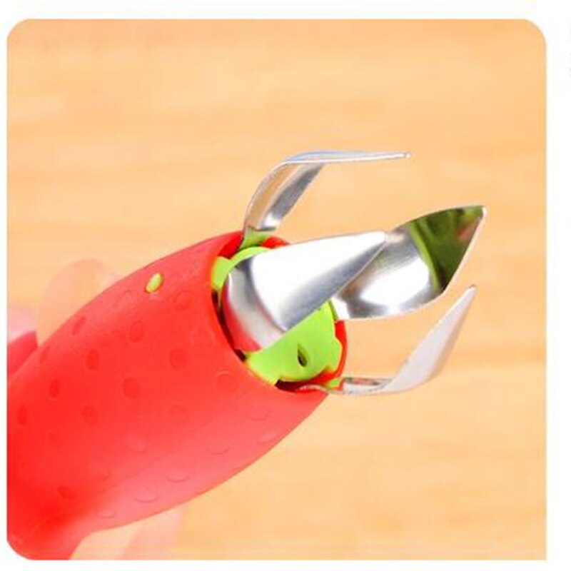 Fraise rouge décortiqueur tomate tiges couteau à fruits fraise haut feuille dissolvant Gadget tige dissolvant Portable outils de cuisine