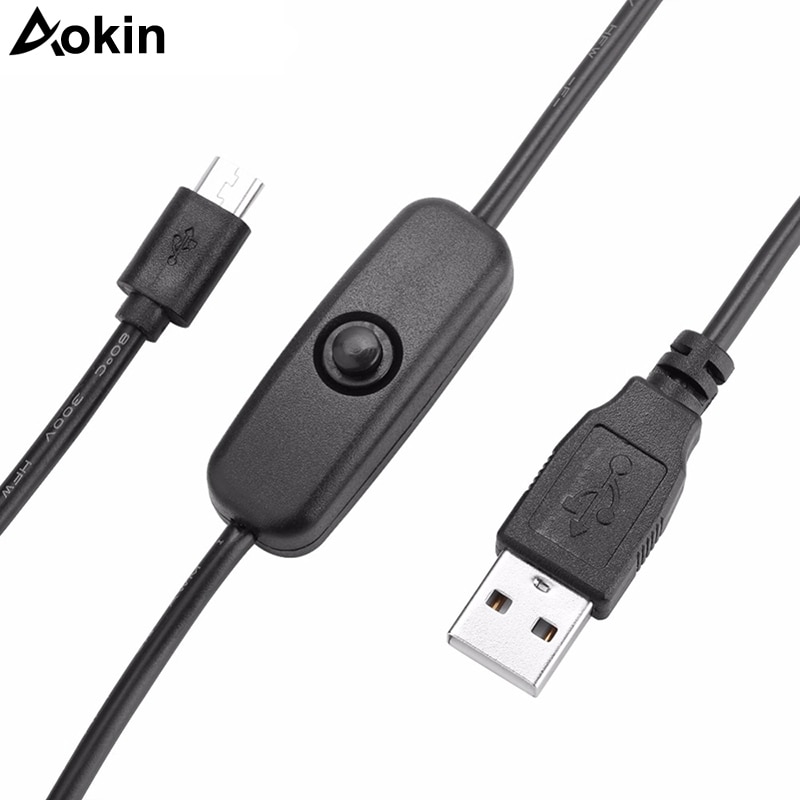 Raspberry Pi Micro USB Cable with ON / OFF Switch USB TO DC Power cable For Raspberry Pi 3/2/B/B+/Zero W