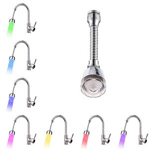 360 Graden Gedraaid Led Water Kraan Beluchter Licht 7 Kleuren Veranderen Douche Water Tap Nozzle Met Pakket Universele Adapter: Default Title