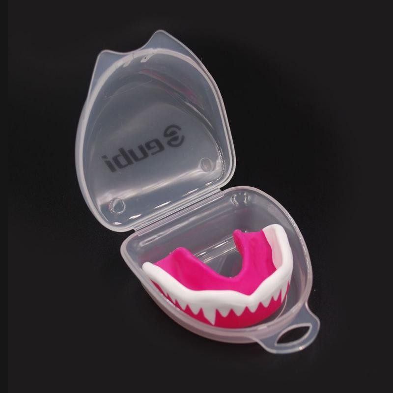 Con la scatola Denti Protector Paradenti Sport Boxing Mouth Guard basket Calcio di rugby Boxe bretelle Resistente PVC dente manica