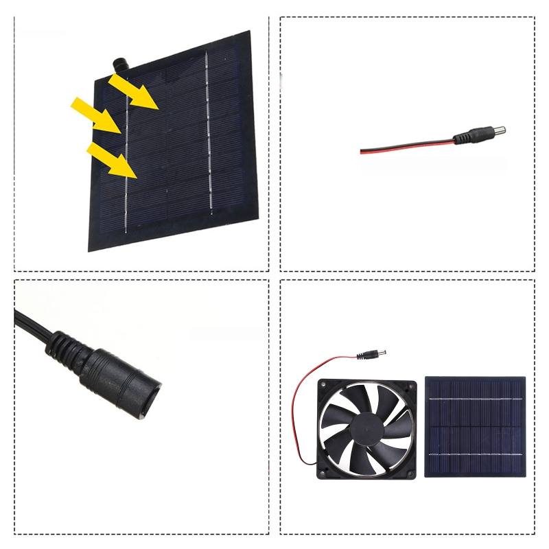 Mini Ventilator Solar Panel Powered Fan 20W Solar Exhaust Fan Air Extractor Solar Attic-Fan for Ventilates Exhaust