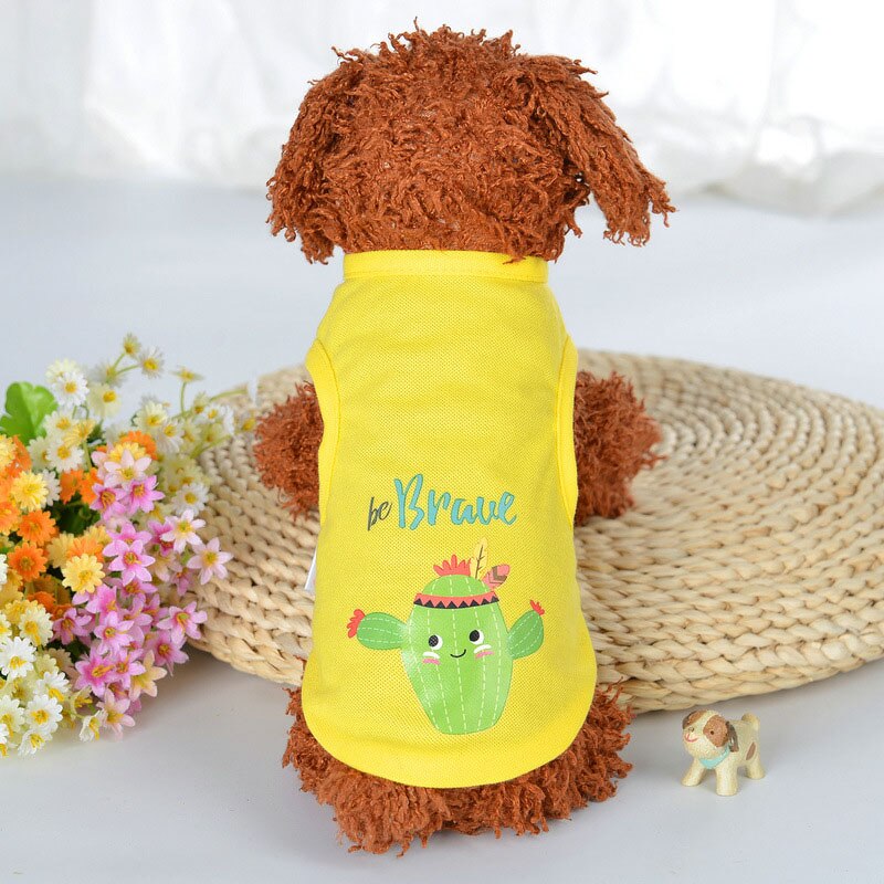 Dog Clothes Small Dogs XXXS-XS Simple Puppy Dog Accessory Thin section T-shirt Striped Pet Vest Sleeveless Solid Summer Clothes