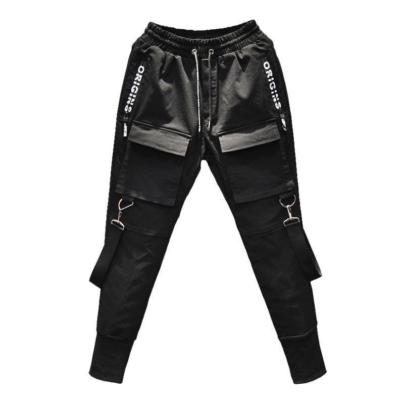 Hip Hop Sweatpants men Black Mens Joggers Harem Pants Multi-pocket Pencil Jogger Pants Men: Chinese Size XL