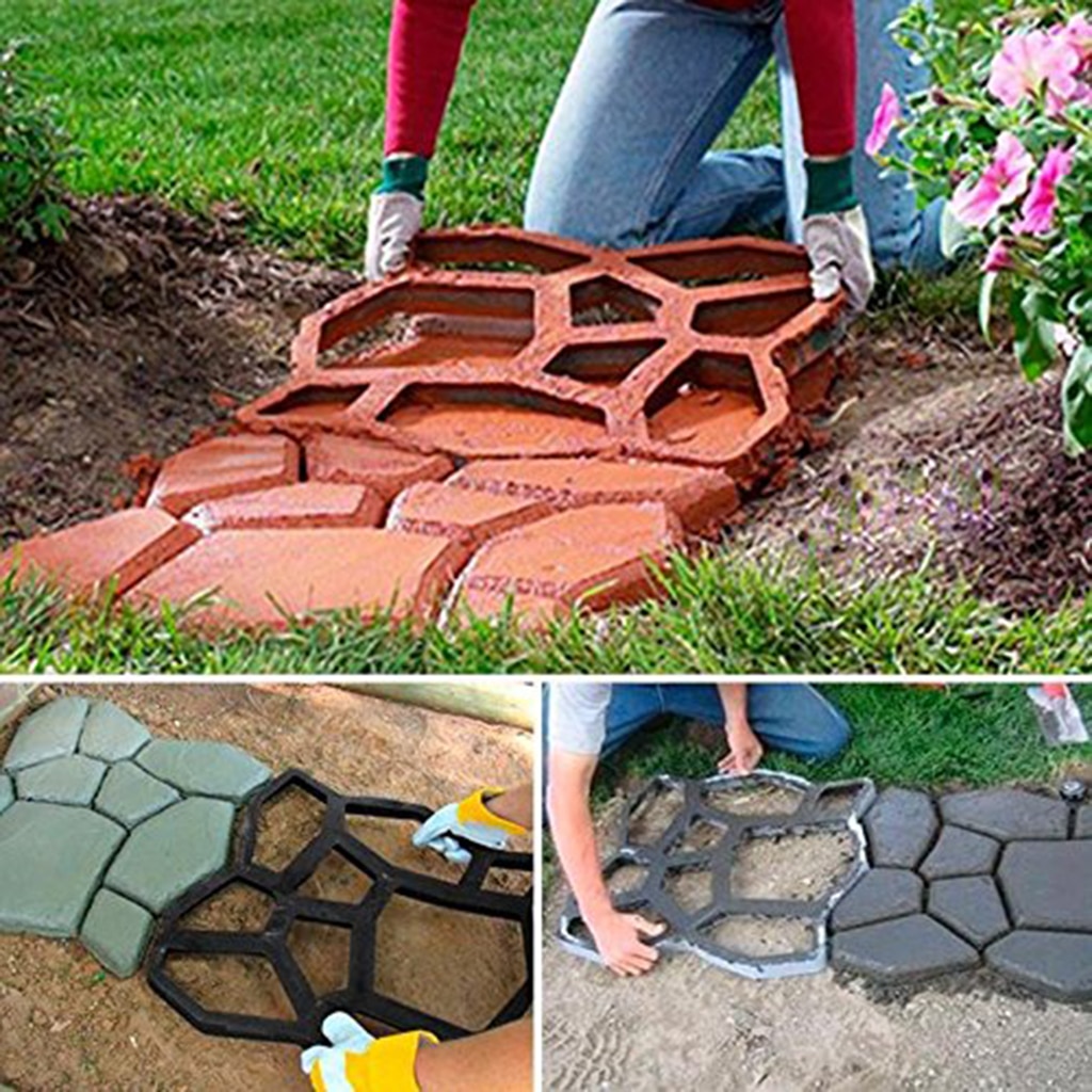 Fabricant de moules de chemin de jardin, bricolage, pavage de sol en plastique, ciment, brique, moules en béton, décoration de route en pierre de jardin