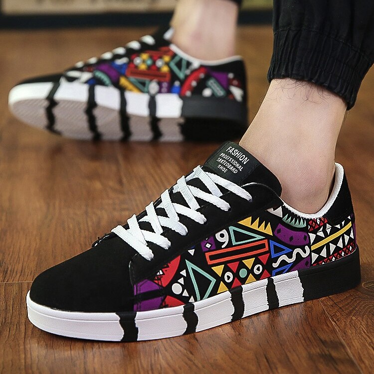 Luozheke fabriek casual herenschoenen sneakers goedkope bedrukte heren casual schoenen