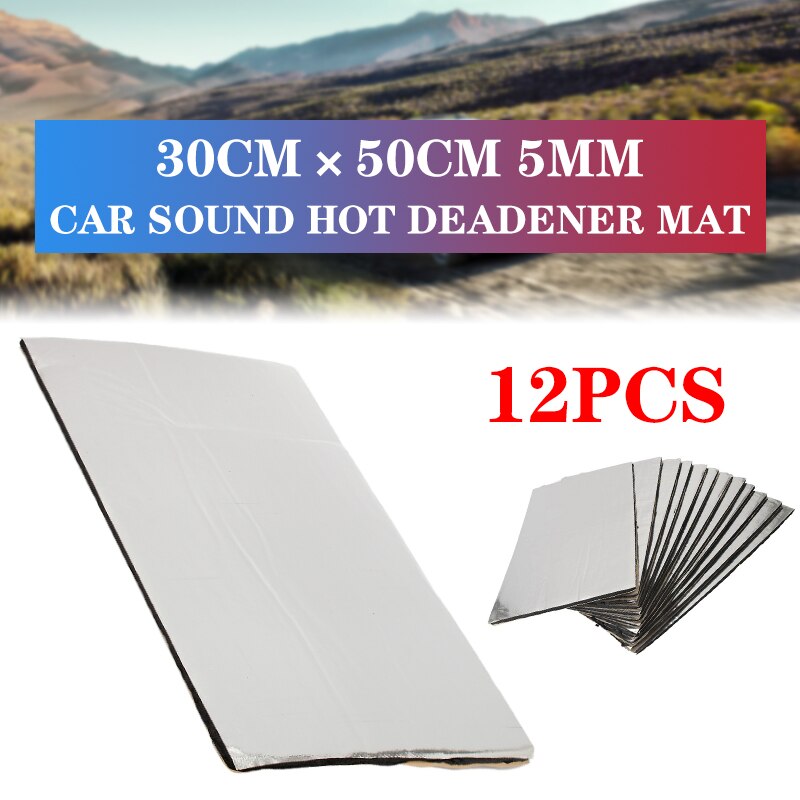 12 stuks 30 x 50cm 5mm zelfklevende auto geluidsisolerende katoenen schuimrubberen isolatiematten voor thuis, geluidsabsorberende katoenen anti-geluidsspons