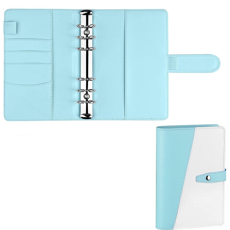 Budget Binder, For A6 Filler Paper,Loose Leaf Mini Binder Cover With Unique Snap Buckle,A6 Budget Binder For Budgeting: Blue