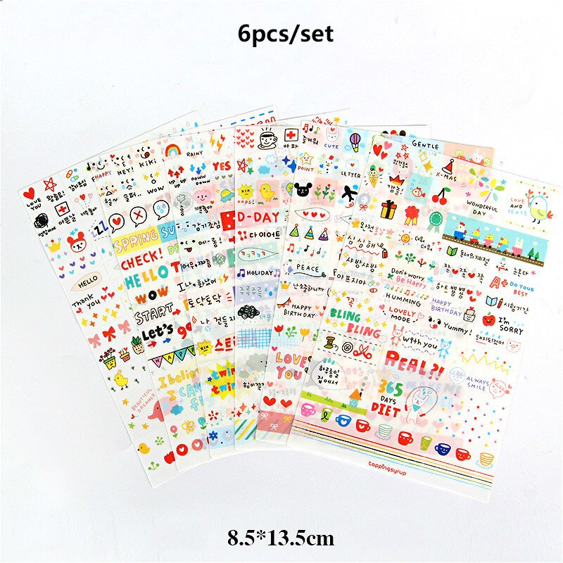 6 teile/satz Nette Katze Haustiere Tiere Lesezeichen Aufkleber Pvc Karikatur Aufkleber Tagebuch Aufkleber Sammelalbum Dekoration Aufkleber Schreibwaren: 152