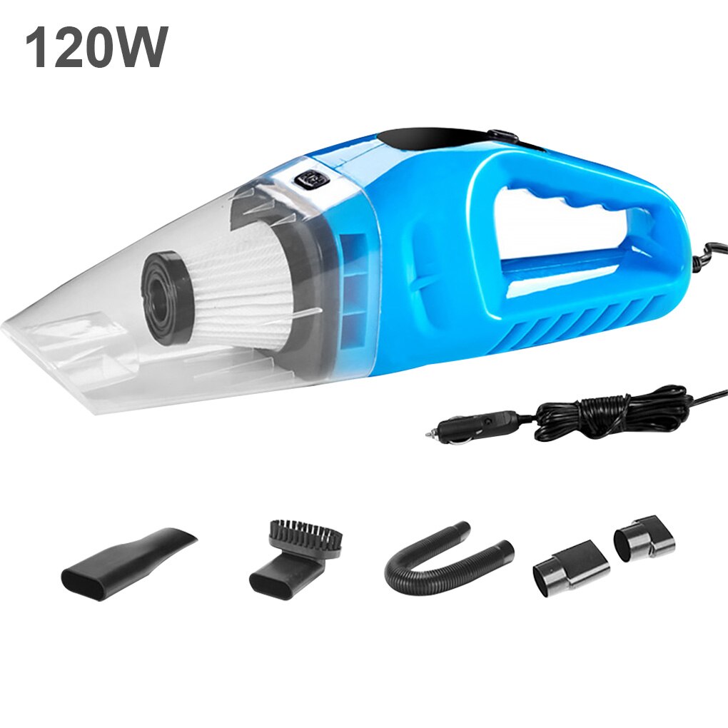 Aspirador de coche aspiradora de mano Mini aspiradora para coche Aspirateur 5Kpa poderoso aspiradoras Auto: Blue 120w