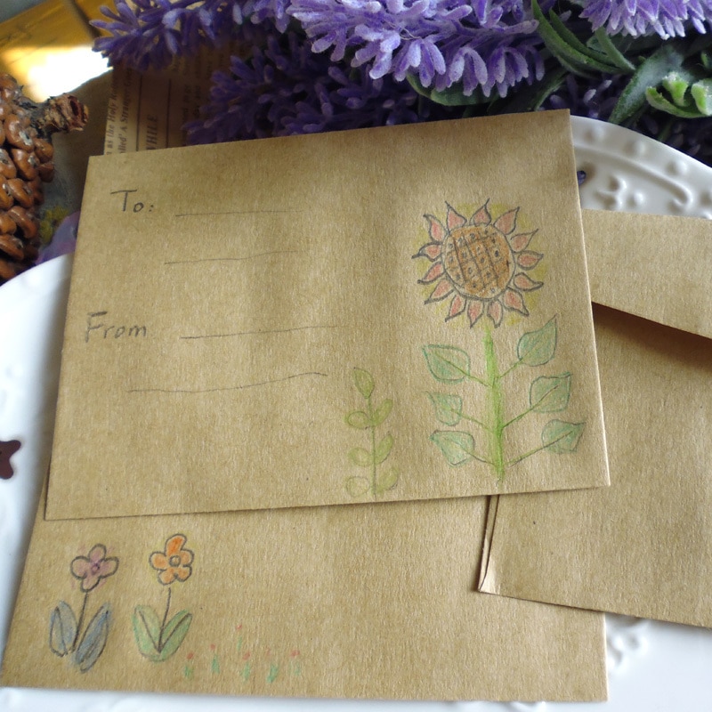 25pcs Retro Blank Paper Envelopes Invitation Envelope Card Office Stationery Supplier for Party Messaage Card 10x7.5cm