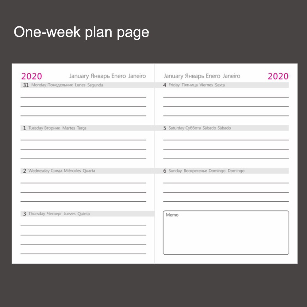 Kalender planner  a6 weekplanner dagboek notitieboekje schoolbenodigdheden agenda dagboek notitieboekjes 9.8*13.8cm
