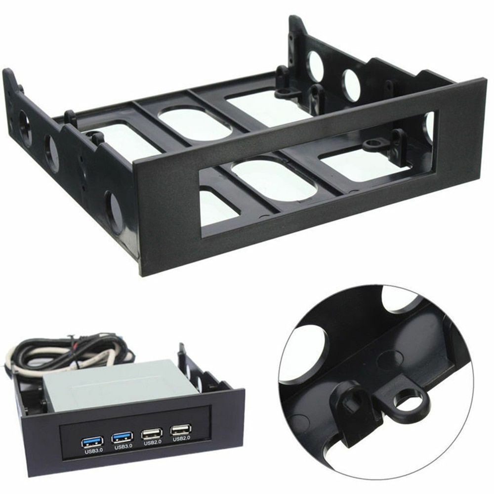 3.5" to 5.25" Drive Bay Computer PC Case Adapter Mounting Bracket USB Hub Floppy