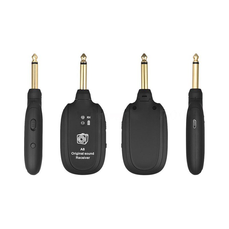 UHF Guitar Wireless System Transmitter Receiver Built-in Rechargeable Built-in Rechargeable Wireless Guitar Transmitter