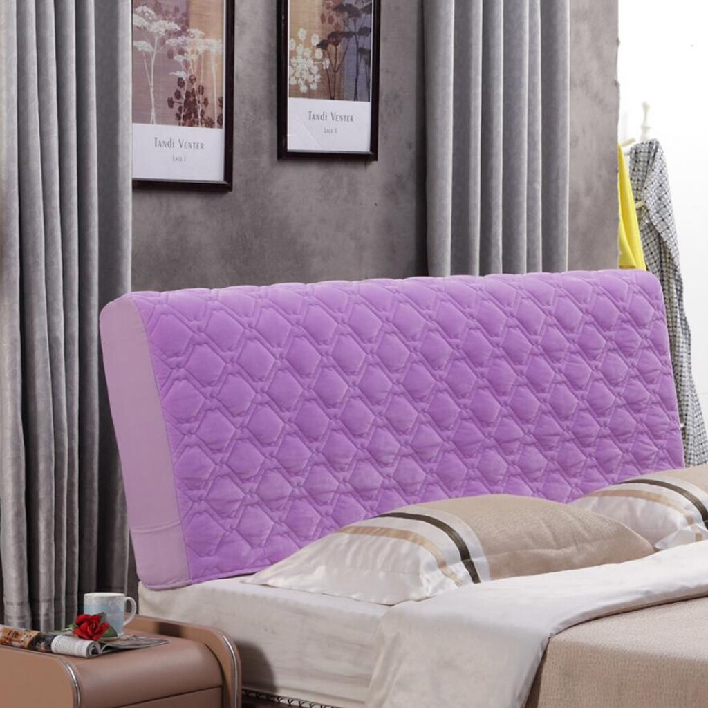Quiltet seng hovedgærde slip cover protector seng dekoration 220cm king size: Lilla