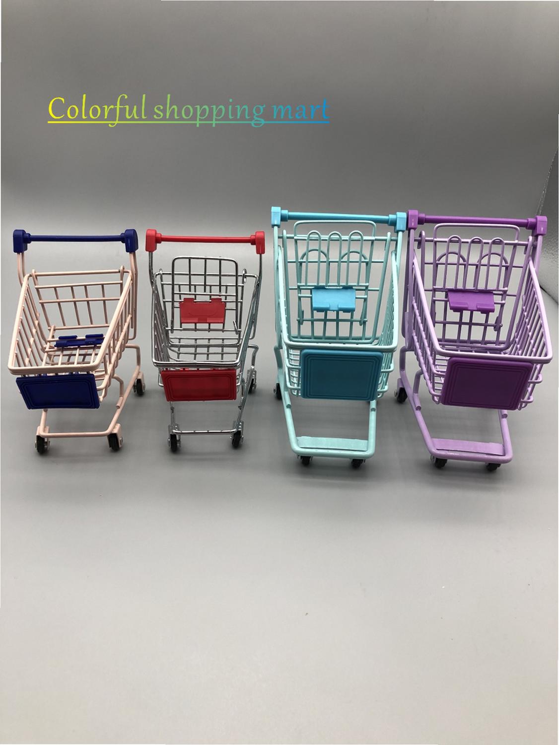 Mini Shopping Handcart Modus Supermarkt Speelgoed Houder Creatieve gadget opslag Winkelen Trolley Leuke