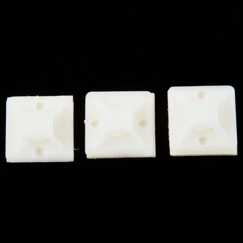 White Self Adhesive Cable Tie Mount Base Holder 100 Pcs