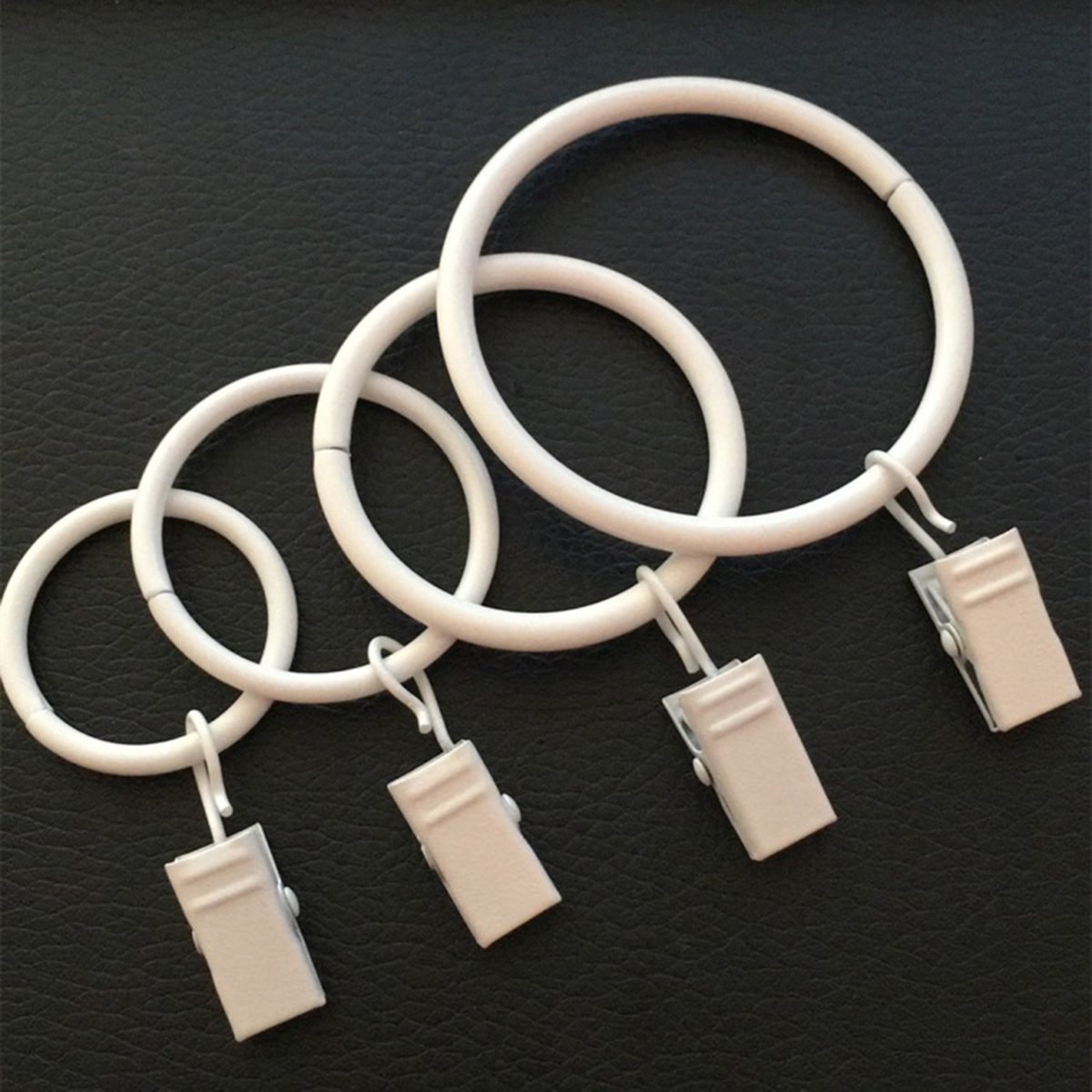 10 Curtain Rings with Clips Stable Drapery Rings Easy to Use Curtain Hooks for for Shower Window Door Curtain