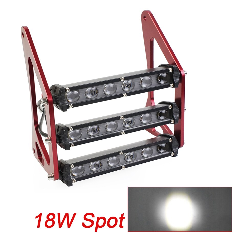Moto Retro CG Led Motorcycle Front Fork Bracket MSX125 Headlight Universal for Honda Grom MSX125 125SF Fog Lamp Light: Spot 18w Red