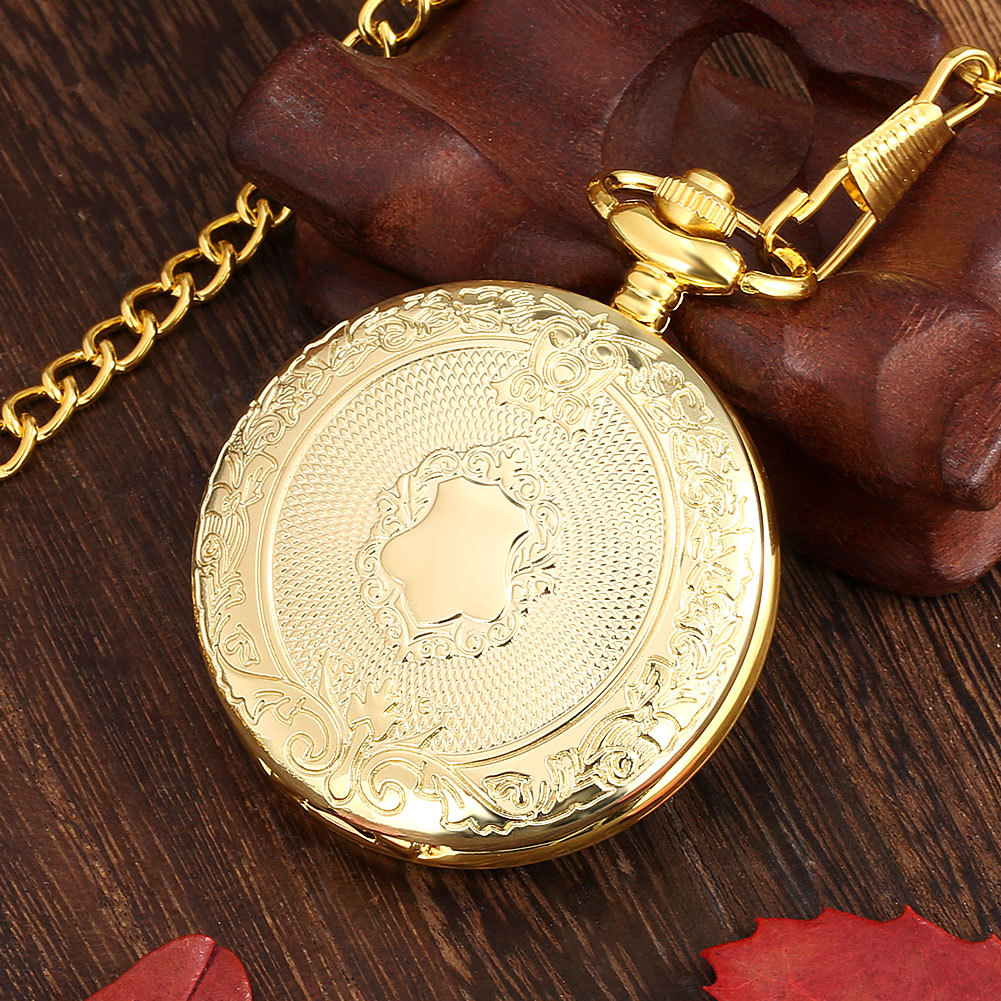 Glamour goud zilver zwart brons quartz zakhorloge voor mannen en vrouwen steampunk ketting zakhorloge