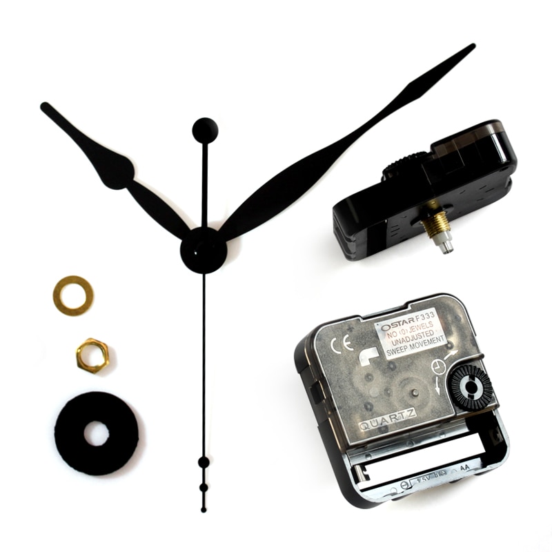 Ostar F333 Quartz Clock Movement DIY Wall Clock Accessory Kits with 33# black hands and nuts