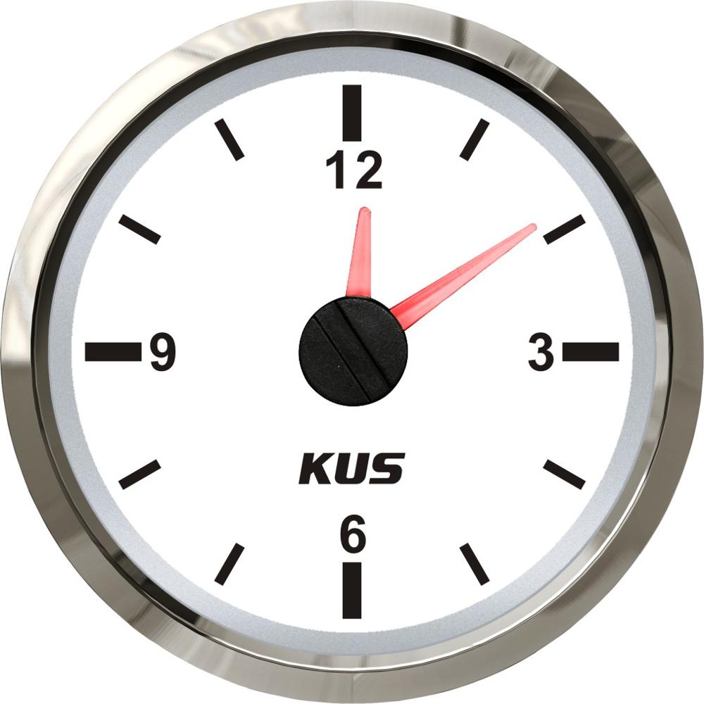 Kus 52mm båt timme kvarts klocka mätare vattentät marin bil rv klocka ring 12 tim 12v/24v: Vit