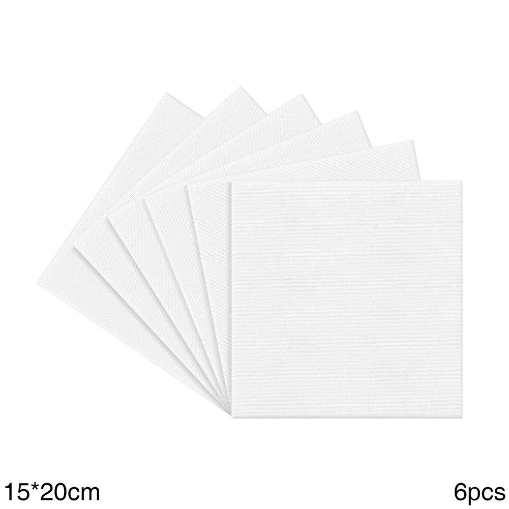 6pcs Blank Artist Canvas Framed White Paint Boards Artwork Painting Picture frame Art Painting Stretched Acrylic Board Panels: 15X20CM