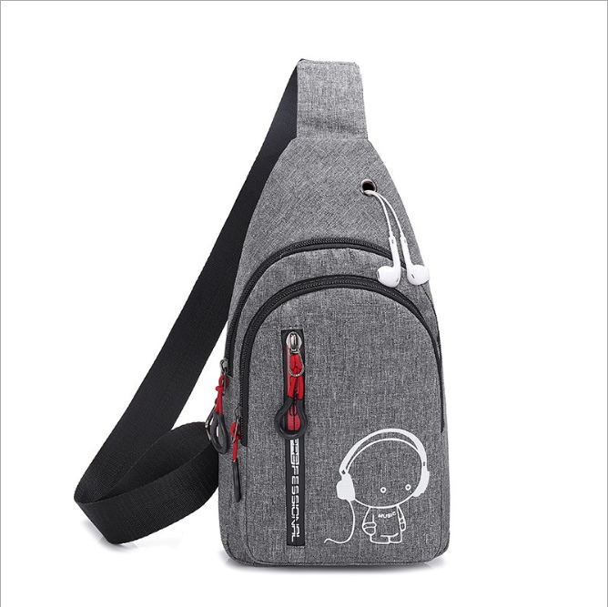 Lichtgevende oxford schoudertassen voor vrouwen messenger bags Crossbody mannen casual sling Bag Anti Diefstal borst tas waterdichte reistas: Gray