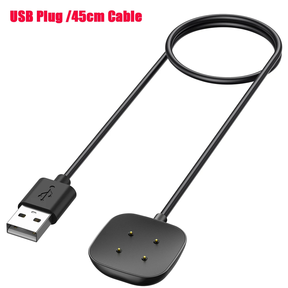 Usb-c-stekker oplaadstation voor fitbit versa 4/, versa 3/ sense 2 en 1 magnetische oplaadkabel voor fitbit versa 4 , versa 3/ sense 2 horloge-oplader: Zwart