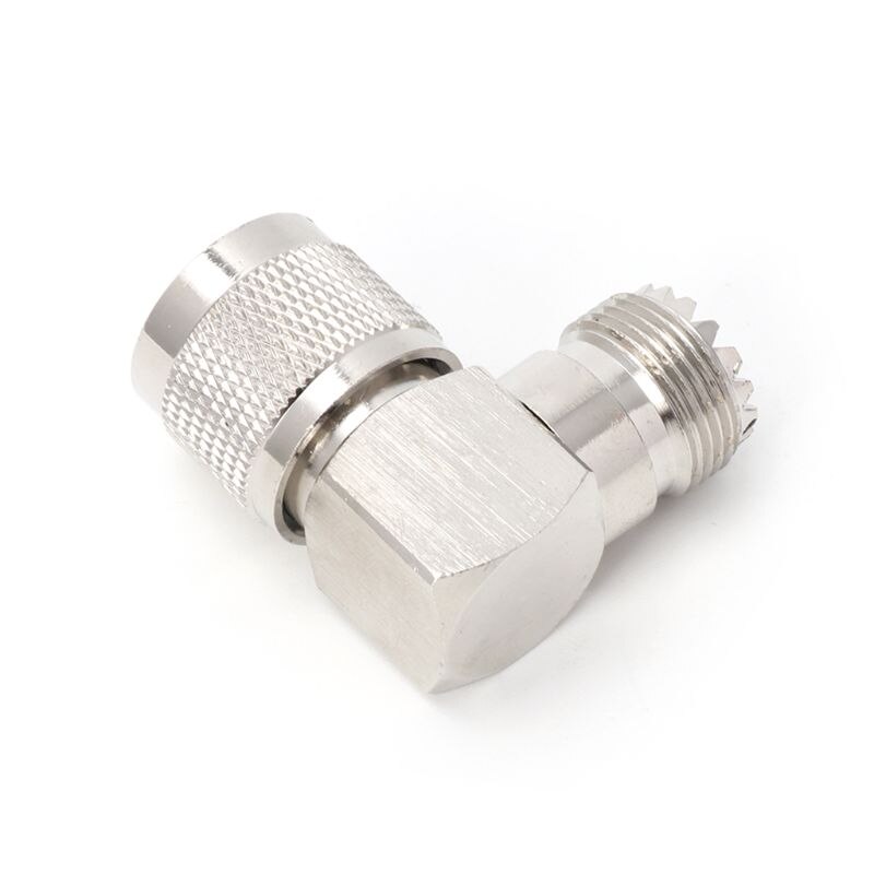 UHF PL259 Male Plug To SO239 Female Jack Right Angle 90 Degree RF Adapter Connector