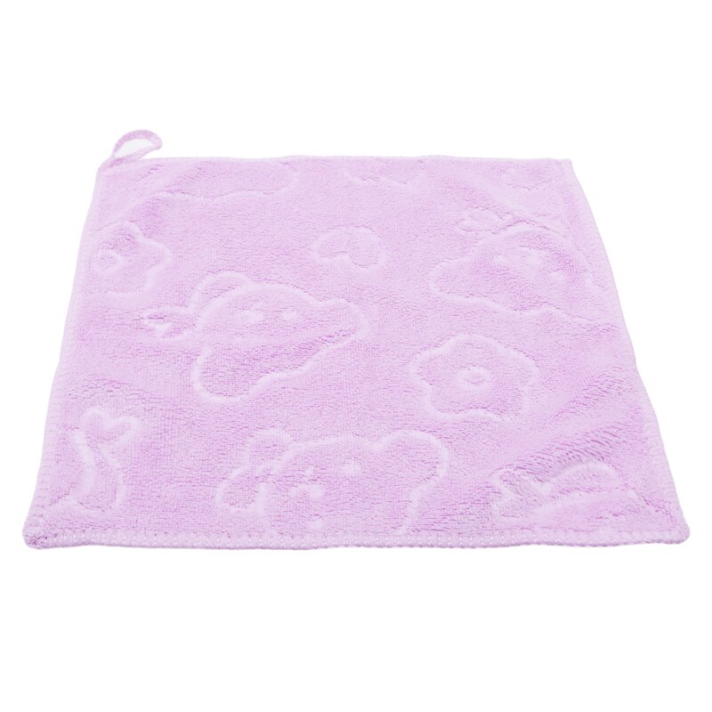 Baby Towel Fiber Kid Bath Towels Washcloth Square Towel Children Kitchen Bathroom Wipe Wash Cloth Towel: purple