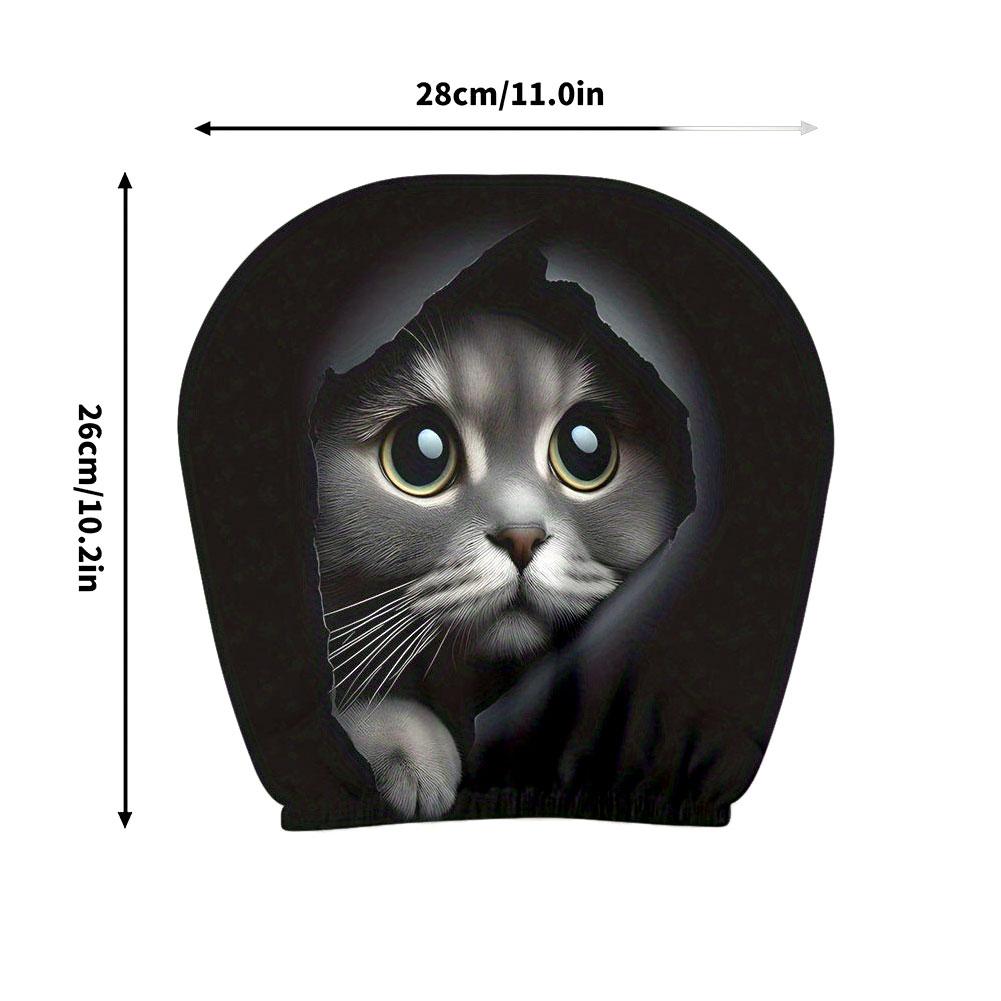 Funda para reposacabezas de coche con estampado de cara de gatos, funda de almohada lavable para asiento de coche, gatos realistas que muestran sus caras, 2 uds.