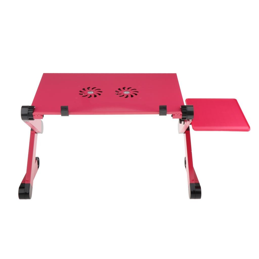 Justerbar bærbar sammenleggbar datamaskin laptop bord skrivebordstativ sengebrett stigerør bærbar pc bordholder holder sovesofa kjøling: Rød kjølevifte