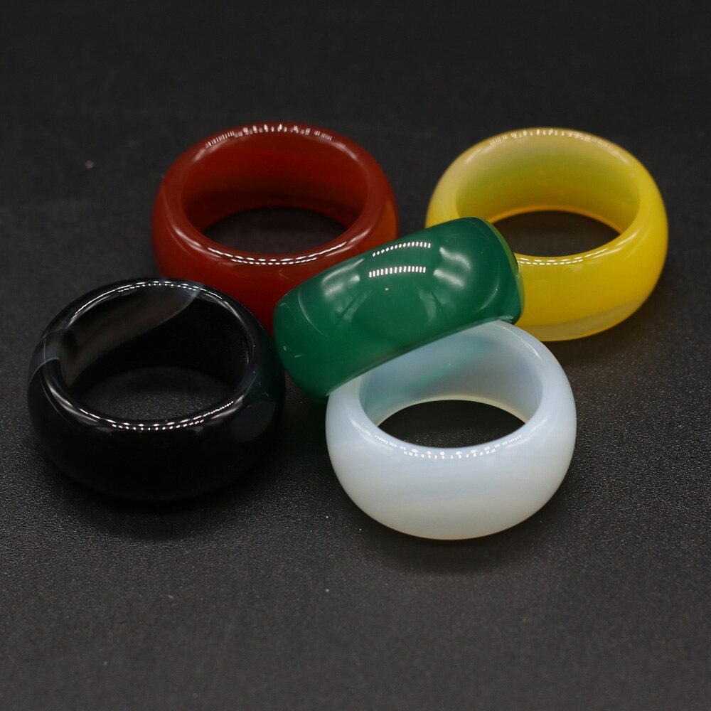 Natursten ringe smykker en mangfoldighed af sten to slags modeller unisex cirkel natursten finger ringe charms
