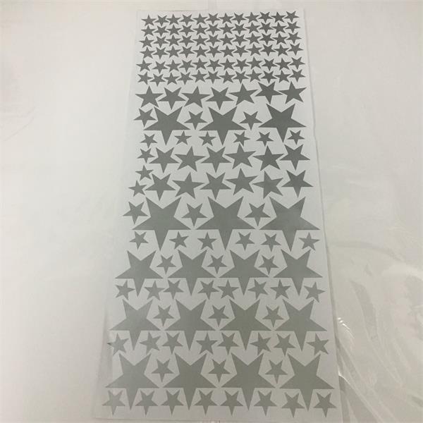 163 stk blandet størrelse 3-9cm tegneserie svarte stjerner veggklistremerker til låve babyrom tapet hjemmeinnredning selvklebende pvc veggdekor: Grå