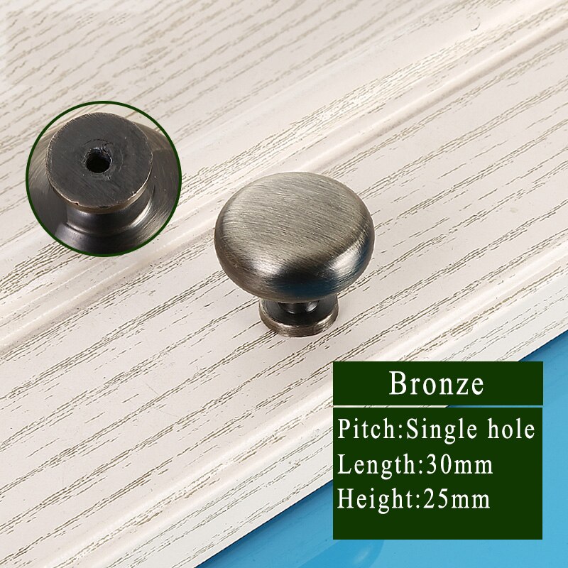 Tiradores para mobiliario de puerta antiguos, manijas y pomos para armario de cocina, tiradores de cajón Vintage, pomo de puerta, manija de armario: Single Hole